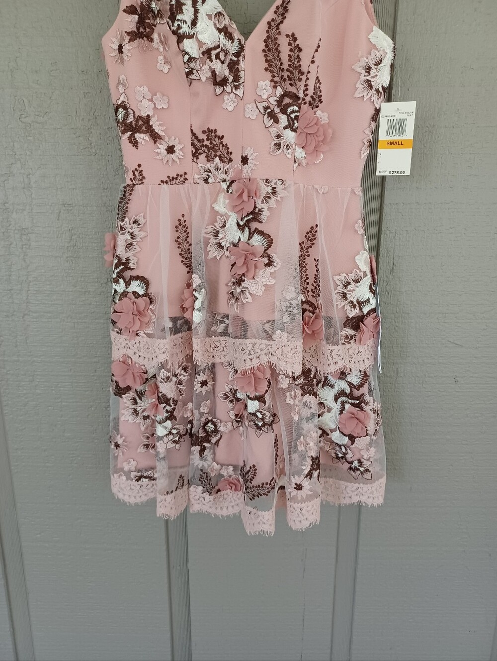 Dress The Population Nellie Floral Embroidered Dress Size S Wedding Guest V Neck - Picture 9 of 14